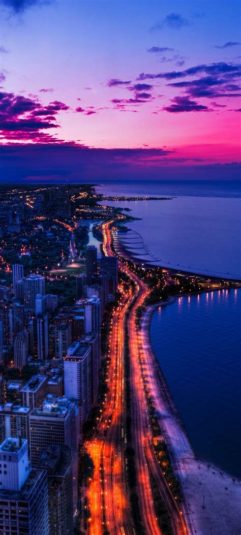 1080x2400 Chicago City View At Sunset 1080x2400 Resolution