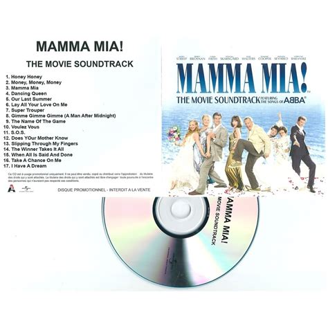 Mamma Mia The Movie Soundtrack The Songs Of Abba Cd Single En Vente