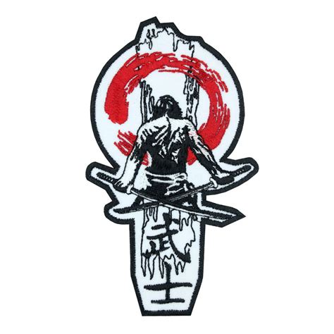 Ghost Samurai brodé fer sur patch KatanasVelcro cadeau 3