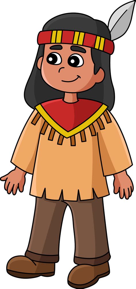 Thanksgiving Native American Cartoon Clipart 8208210 Vector Art At Vecteezy