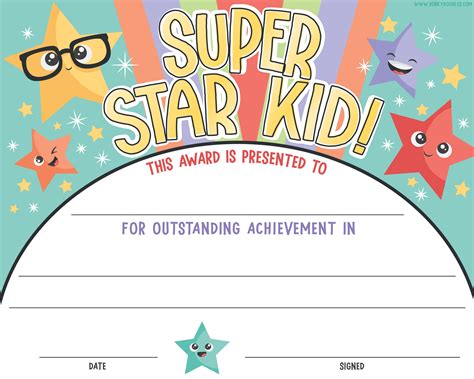 Printable Award Certificate For Kids Dorky Doodles