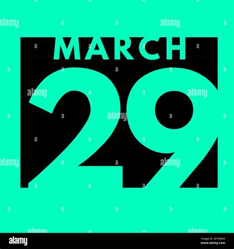March 29 Flat Modern Daily Calendar Icon Date Day Month Calendar