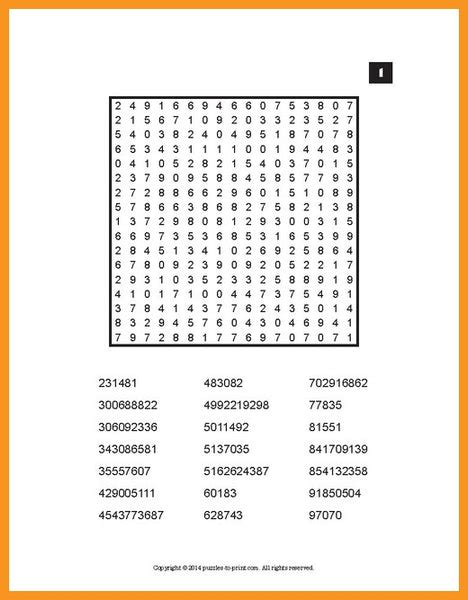 Free Number Word Search Puzzles 16 Images English Worksheets Word