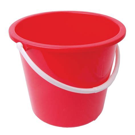 Round Plastic Bucket 10 Litre Red Single Hillcroft Supplies