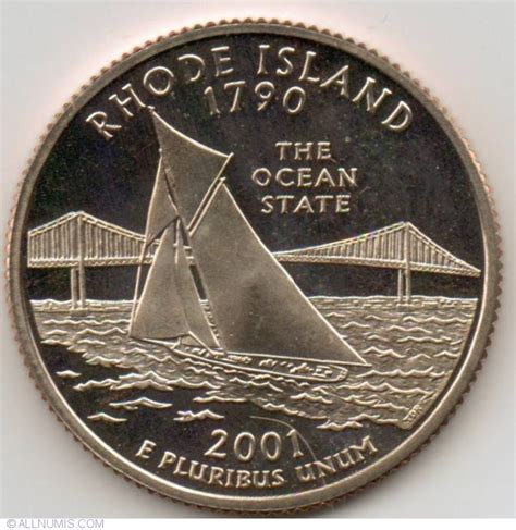State Quarter 2001 S Rhode Island Quarter 50 State Series 1999