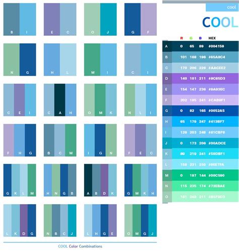 Description The Cool Scheme Combines Various Cool Shades Of Colors In