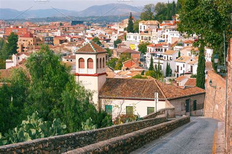 View Of The Old Town Granada Andalusia Spain High Quality Nature