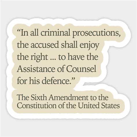 Sixth Amendment Right To Counsel Public Defender Sticker Teepublic