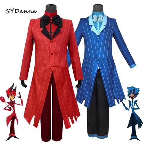 Cosrea Anime Hazbin Cosplay Costume Hotel ALASTOR Red Coat Top Pants