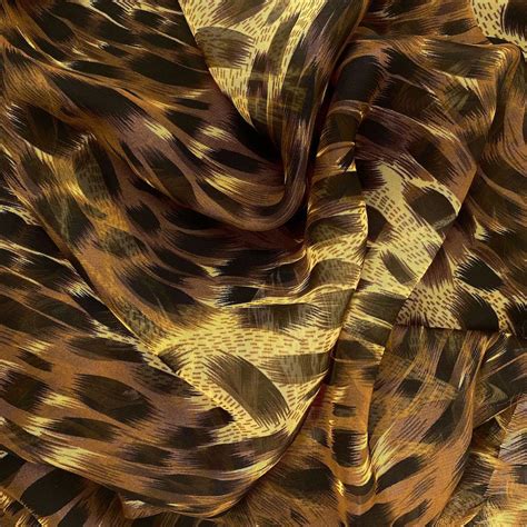 Leopard Print Chiffon Fabric 4445 Wide Sold By The Yard On Sale
