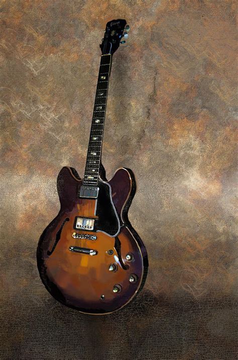 Vintage Gibson 335 Electric Guitar Painting By Bradford Adams