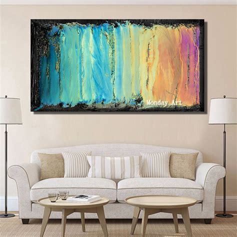Dropshipping Handpainted Canvas Wall Colorful Abstract Oil Painting