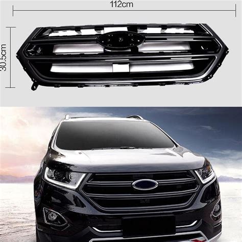 Black Front Grill Grille Sport Version With Camera Hole For Ford Edge