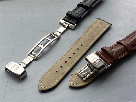 Tissot 18mm20mm Blackbrown Genuine Leather Watch Strap Etsy