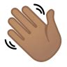 Waving Hand Medium Skin Tone Icon Noto Emoji People Bodyparts