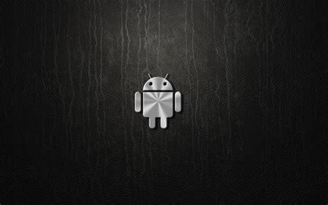 Download Wallpapers Android 4k Metal Logo Gray