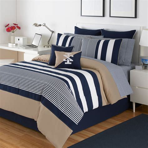 Ultimate guide to nautical bedding! Buy 6 Piece Navy Blue Rugby Stripes Comforter Twin Set ...