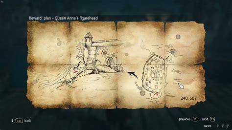Assassin S Creed Iv Black Flag Queen Anne S Figurehead Treasure Map