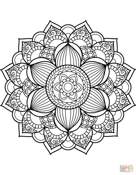 Coloring and generating mandalas is an straightforward strategy. Flower Mandala coloring page | Free Printable Coloring Pages