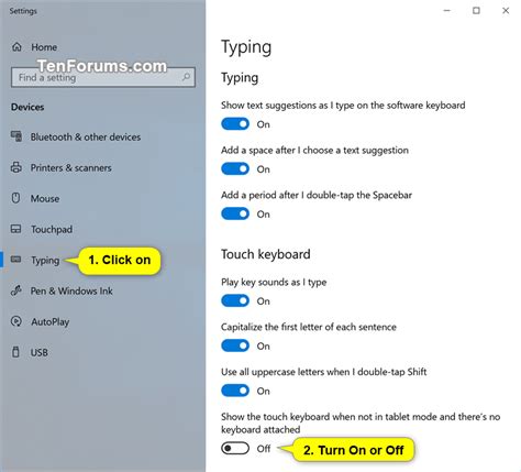 Turn On Or Off Automatically Show Touch Keyboard In Windows 10 Tutorials