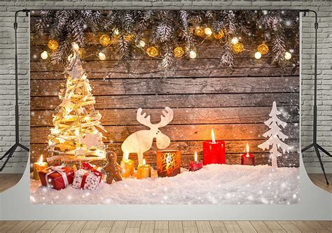 7x5ft Golden Lighting Photography Backdrops Wooden Wall