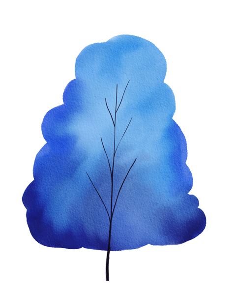 Free Watercolor Blue Tree 11209101 Png With Transparent Background