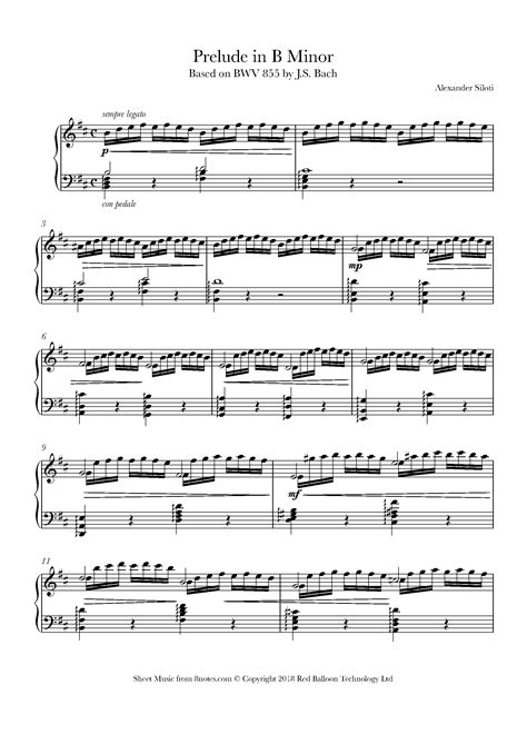 siloti prelude   minor based  bwv   js bach sheet   piano notescom