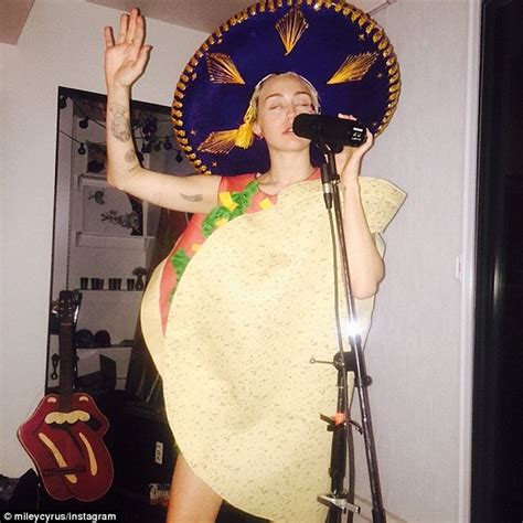Miley Cyrus Dresses Up Like A Taco And Sings After Her Big Birthday Bash Daily Mail Online