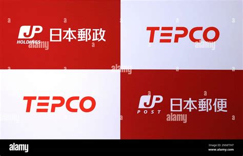 Logos Of Japan Post And Tokyo Electric Power Co TEPCO Are Shown