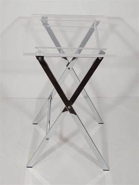 You own a printer's tray but don't know what to do with it? Pair of Vintage Modern Lucite and Chrome Folding Tray ...