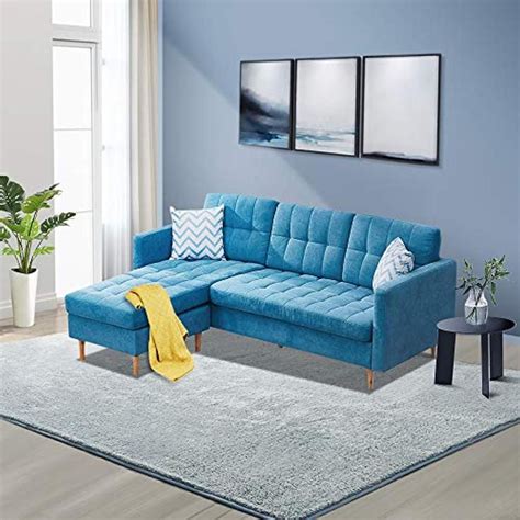 Iconvertible Sectional Sofa Bed L Shaped Couch Linen