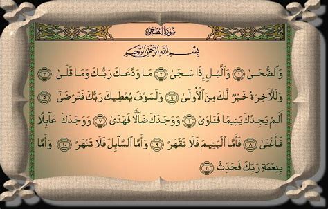 Arabic Script Of Surah 93 Dhuhaa