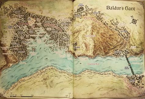 Baldurs Gate 5e Map Full Baldurs Gate Vintage World Maps Map