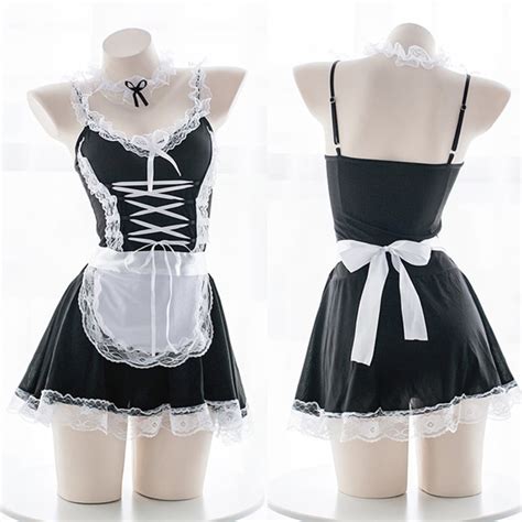 Japanese Maid Uniform Sexy Lingerie Cosplay French Apron Maid Servant