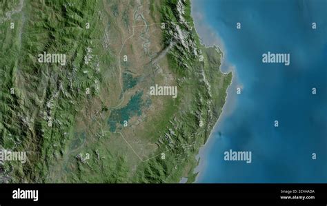 Isabela Province Of Philippines Satellite Imagery Shape Outlined