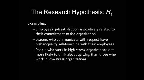 A hypothesis is a statement that can be tested by scientific research. The Null Hypothesis and Research Hypothesis - YouTube