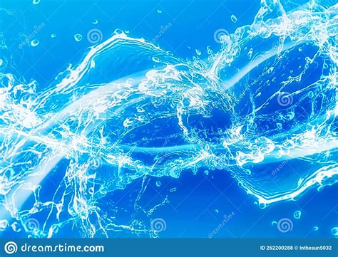 Abstract Background Of Blue Waves And Splashes Stock Illustration
