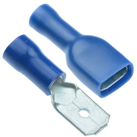 50 X Pairs Blue 63mm Male Female Fully Insulated Crimp Spade