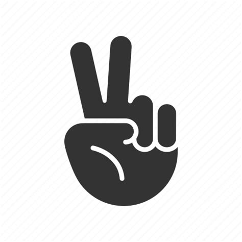 Fingers Hand Palm Peace Twice Two Icon