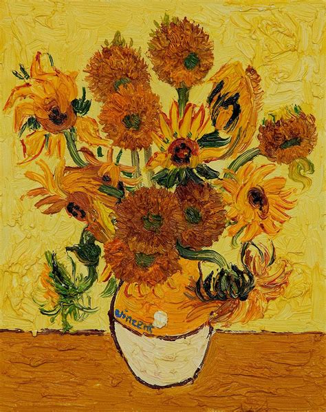 Take the version in london's national gallery that the dutch artist painted in arles in the south of france in august 1888. Vase with Fifteen Sunflowers - Vincent Van Gogh at ...