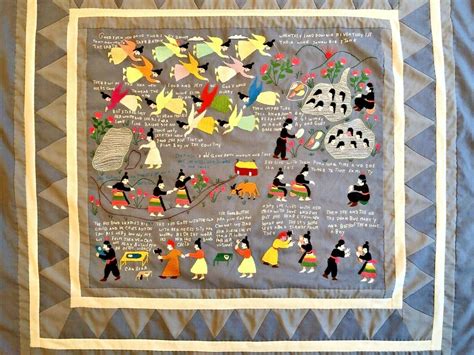 large-vintage-hmong-story-cloth-embroidery-folk-art-tapestry-35x36-ebay-in-2020-folk-art