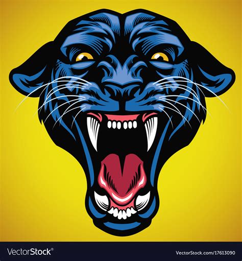 Head Of Angry Black Panther Royalty Free Vector Image