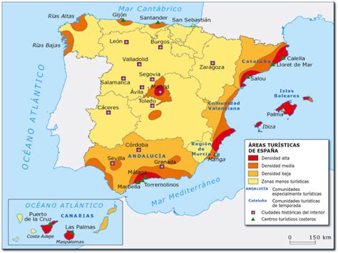 Hiszpania leży w europie zachodniej, na półwyspie iberyjskim. Hiszpania Mapa Turystyczna | Mapa