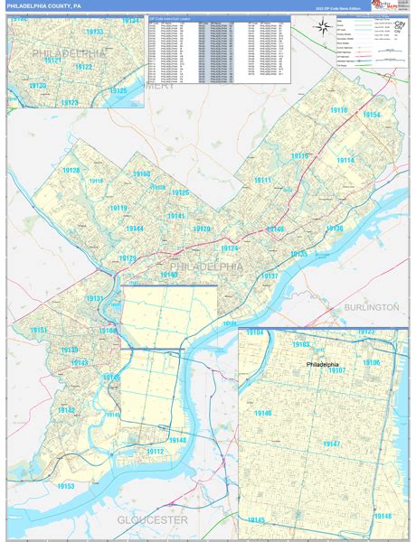 Philadelphia County Pa Zip Code Maps Basic