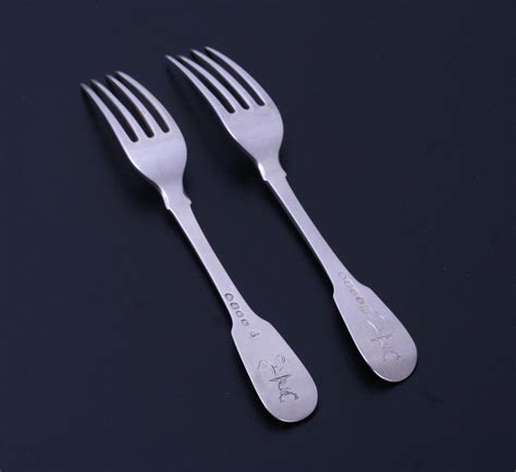 A Pair Of George Iii Sterling Silver Dessert Forks