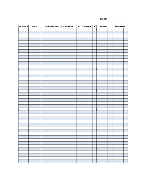 Free 8 Sample Check Register Templates In Ms Word Excel Pdf