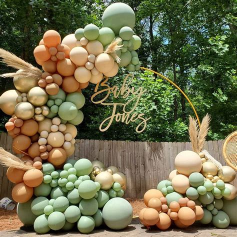 Buy Diy Sage Green Balloon Garland Kit Pcs Matte Green Nude Neutral And Brown Balloons For