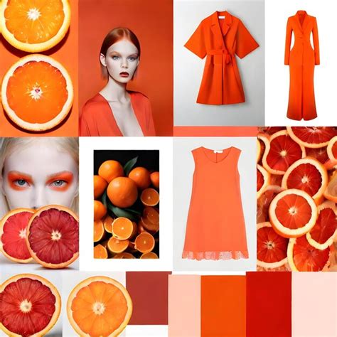 Premium AI Image Red Orange Mood Board Inspiration