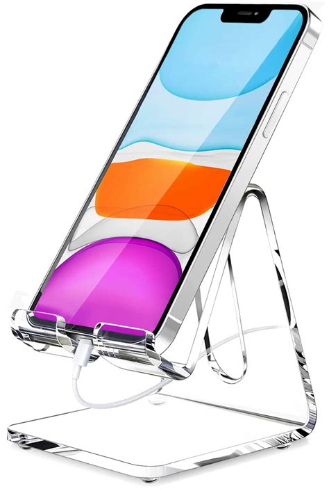Buy Crpich Acrylic Cell Phone Stand Portable Phone Holder Clear Phone
