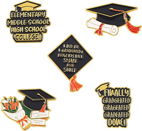 Buy Graduation Enamel Pins Set Book Flower Graduation Cap And School